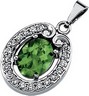 Genuine Green Tourmaline and Diamond Pendant 8 x 6mm .2 CTW Ref 625394