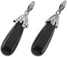 Genuine Onyx Briolette and Diamond Earrings .38 CTW Ref 391668