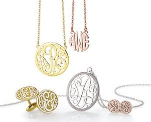 Monogram Pendants, Rings and Earrings