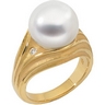 South Sea Pearl and Diamond Ring 12mm Fine Button .08 CTW Ref 881616