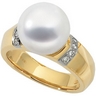 South Sea Cultured Pearl and Diamond Ring 11.5mm Fine .13 CTW Ref 323067