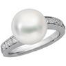 South Sea Cultured Pearl and Diamond Ring 11.5mm Fine .33 CTW Ref 817353