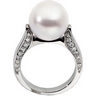 South Sea Cultured Pearl and Diamond Ring 12mm Fine .25 CTW Ref 964047
