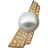 South Sea Cultured Pearl and Diamond Brooch 12mm Fine .5 CTW Ref 900218