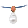 South Sea Circle Pearl and Coral Pendant 11mm Circle Ref 163385