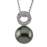 Tahitian Pearl Pendant 10mm Round Near Round .13 CTW Ref 855361