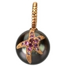 Tahitian Cultured Pearl Pendant with Pink Sapphire Starfish Ref 111685