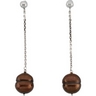 Freshwater Dyed Chocolate Cultured Circle Pearl Earrings 9 to 11mm Ref 767269