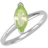 Stackable Fashion Marquise Peridot CZ Bezel Set Ring Ref 677293