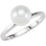 Stackable Fashion White Glass Pearl Ring 8mm Ref 510651