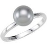 Stackable Fashion Ring 8mm Grey Glass Pearl Ref 930834