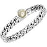 Stackable Fashion Ring Oxi Double Twisted 4mm Round Bezel Peridot CZ Ref 694006