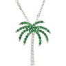 Genuine Tsavorite Garnet and Diamond Palm Tree Necklace Ref 173744
