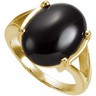 Genuine Oval Onyx Cabochon Ring 16 x 12mm Ref 341089