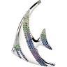 Multi gemstone Angel Fish Brooch Pendant Ref 414941