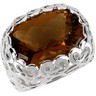 Genuine Checkerboard Honey Quartz Ring 18 x 13mm Ref 674142