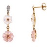 Genuine Pink Tourmaline, Mother Of Pearl and Diamond Earrings Ref 378305