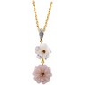 Genuine Pink Tourmaline, Mother Of Pearl and Diamond Pendant Ref 307791