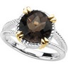 Sterling Silver and 14K Yellow Smoky Quartz Ring Ref 260905