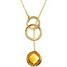 Genuine Checkerboard Citrine and Diamond Necklace Ref 348976