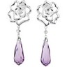 Genuine Amethyst Briolette and Diamond Earrings Ref 301963