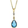 Genuine Swiss Blue Topaz and Diamond Pendant Ref 676192