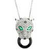 Genuine Onyx, Emerald and Diamond Pendant Ref 249299