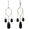 Genuine Onyx and Freshwater Pearl Earrings Ref 853582