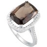 Genuine Smoky Quartz and Diamond Ring Ref 805943