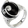 Genuine Onyx and Diamond Ring Ref 646402