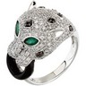 Genuine Emerald, Onyx and Diamond Ring Ref 250770