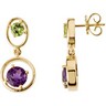 Genuine Peridot and Amethyst Earrings Ref 714719