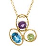 Genuine Swiss Blue Topaz, Amethyst and Peridot Pendant Ref 274690