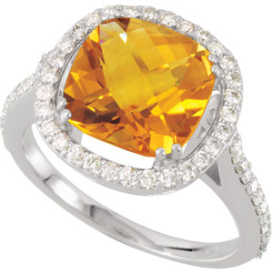 Genuine Citrine and Diamond Ring Ref 67560