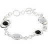 Genuine Onyx and White Agate Bracelet Ref 722333