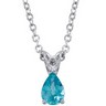 Genuine Blue Zircon Necklace Ref 330853