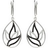 Genuine Black Spinel and Diamond Earrings Ref 160311