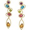 Amethyst, Topaz, Peridot, Pink Tourmaline and Citrine Earrings Ref 890596