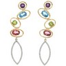 Amethyst, Topaz, Peridot, Pink Tourmaline and Diamond Earrings Ref 732638