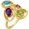 Genuine Swiss Blue Topaz, Amethyst, Peridot and Rhodolite Garnet Ring Ref 647841