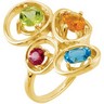 Genuine Swiss Blue Topaz, Citrine, Peridot and Rhodolite Garnet Ring Ref 323605