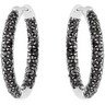 Genuine Black Spinel Hoop Earrings Ref 603556
