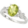Genuine Peridot and Diamond Butterfly Ring Ref 590154