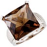 Genuine Checkerboard Smoky Quartz Ring Ref 287987