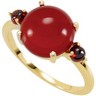 Genuine Carnelian and Mozambique Garnet Ring Ref 862143