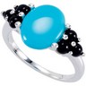 Genuine Turquoise and Onyx Ring Ref 995339