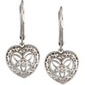 .02 CTW Diamond Heart Leverback Earrings Ref 944296