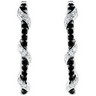 Genuine Black Spinel and Diamond Earrings Ref 324010