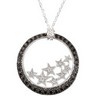 Genuine Black Spinel and Diamond Pendant Ref 809004