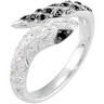 Genuine Black Spinel and Diamond Snake Ring Ref 770260